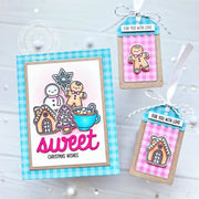 Sunny Studio Sweet Christmas Holiday Cookies, Gingerbread, Hot Cocoa Card Gift Tags using Baking Spirits Bright Clear Stamps