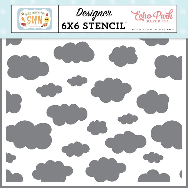 Shop Sunny Studio Stamps: Echo Park 6x6 Keep Cool Cloud Stencil