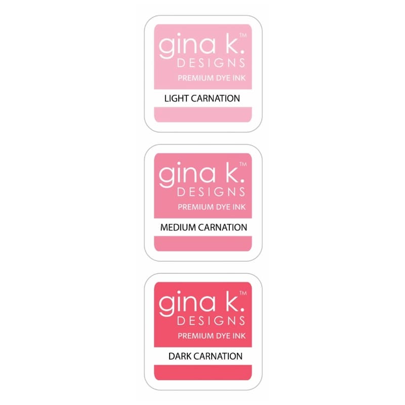 Gina K. Carnation Ink Cube Set of Three 1" Color Companions Premium Dye Ink Trio