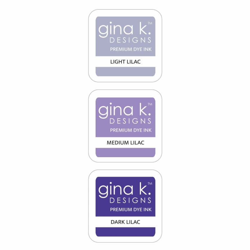 Gina K. Lilac Ink Cube Set of Three 1" Color Companions Premium Dye Ink Trio
