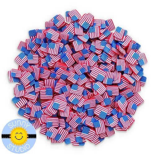 Sunny Studio Stamps Mini Red, White & Blue Stars & Stripes American Flag Clay Confetti Sprinkles Embellishments for Shaker Cards