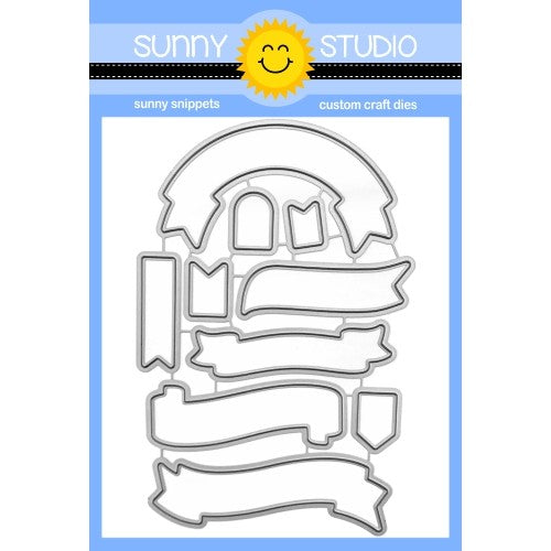 Sunny Studio Stamps Banner Basics Low Profile Metal Cutting Dies Set