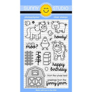 Sunny Studio Stamps Barnyard Buddies Farm Animals 4x6 Photopolymer Clear Stamp Set