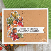 Sunny Studio Stamps Beautiful Autumn Fall Leaves Swag Card by Juliana