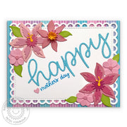 Sunny Studio Stamps Floral Lacey Scalloped Mother's Day Card (using Frilly Frames Lattice Metal Cutting Dies)