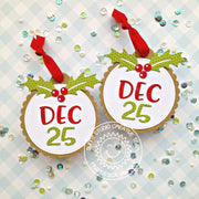 Sunny Studio Stamps December 25th Dated Scalloped Holly Christmas Gift Tags (using Winter Greenery Metal Cutting Dies)