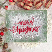 Sunny Studio Stamps Handmade Holiday Glitter Shaker Christmas Card (using Christmas Garland Frame Dies)