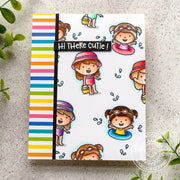 Sunny Studio Stamps Coastal Cuties Rainbow Striped Beach Card by Angelica Conrad