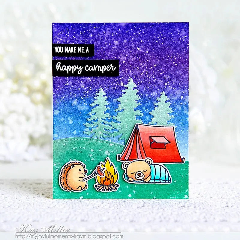 Sunny Studio Stamps Critter Campout Camping Card by Kay Miller