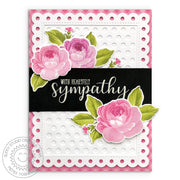 Sunny Studio Stamps Pink Rose Sympathy Card (using Gingham Pastels 6x6 Patterned Paper Pack)