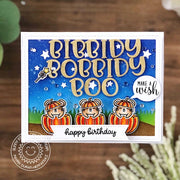 Sunny Studio Bibbidy Bobbidy Boo Mice in Pumpkins Fall Cinderella Themed Birthday Card (using Fall Friends 4x6 Clear Stamps)