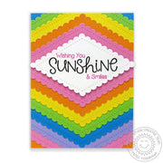 Sunny Studio Stamps Wishing You Sunshine & Smiles Stitched Scalloped Rainbow Layered Card using Fishtail Banner II Craft Dies