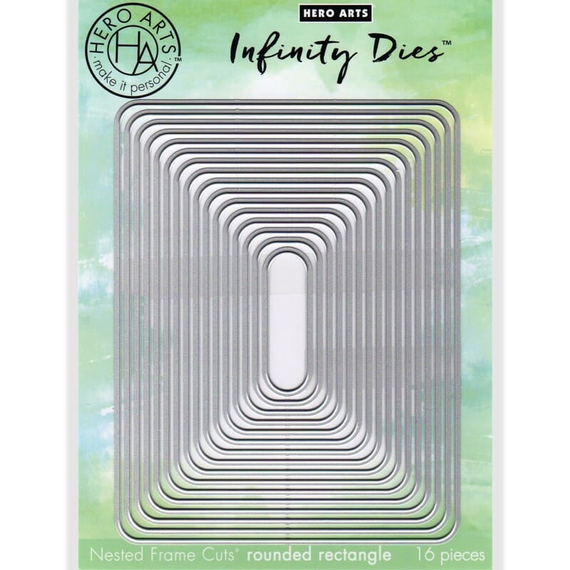 Hero Arts Nesting Rounded Rectangle Infinity Metal Cutting Dies- 16 pieces DI465