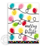 Sunny Studio Stamps Merry and Bright Christmas Lights Holiday Card (using Basic Mini Shape 3 Exclusive Metal Cutting Dies)