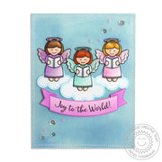 Sunny Studio Stamps Little Angels Joy To The World Angel on Clouds Card