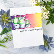 Sunny Studio Hoping Your Birthday is On Point Rainbow Cactus Card (using Looking Sharp 3x4 Clear Stamps)