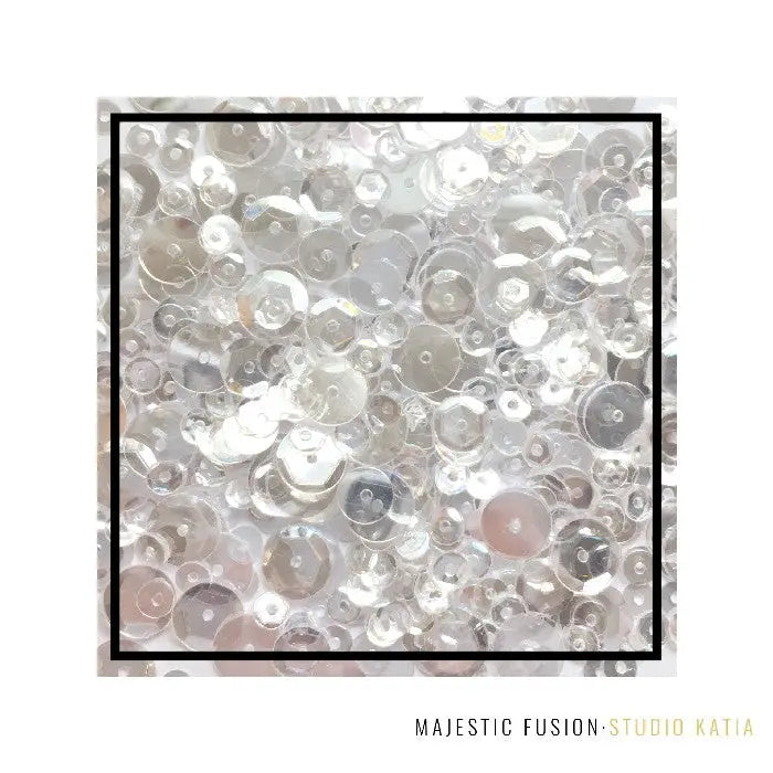 Studio Katia Majestic Clear Fusion 4MM, 6MM, 8MM & Flat Sequins Mix