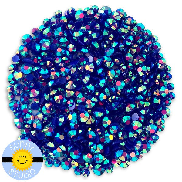 Sunny Studio Magic Blue Jewels Crystal Rhinestone Embellishments- 3mm, 4mm & 5mm