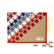 Sunny Studio Stamps Stars & Stripes You're My Hero Star Card