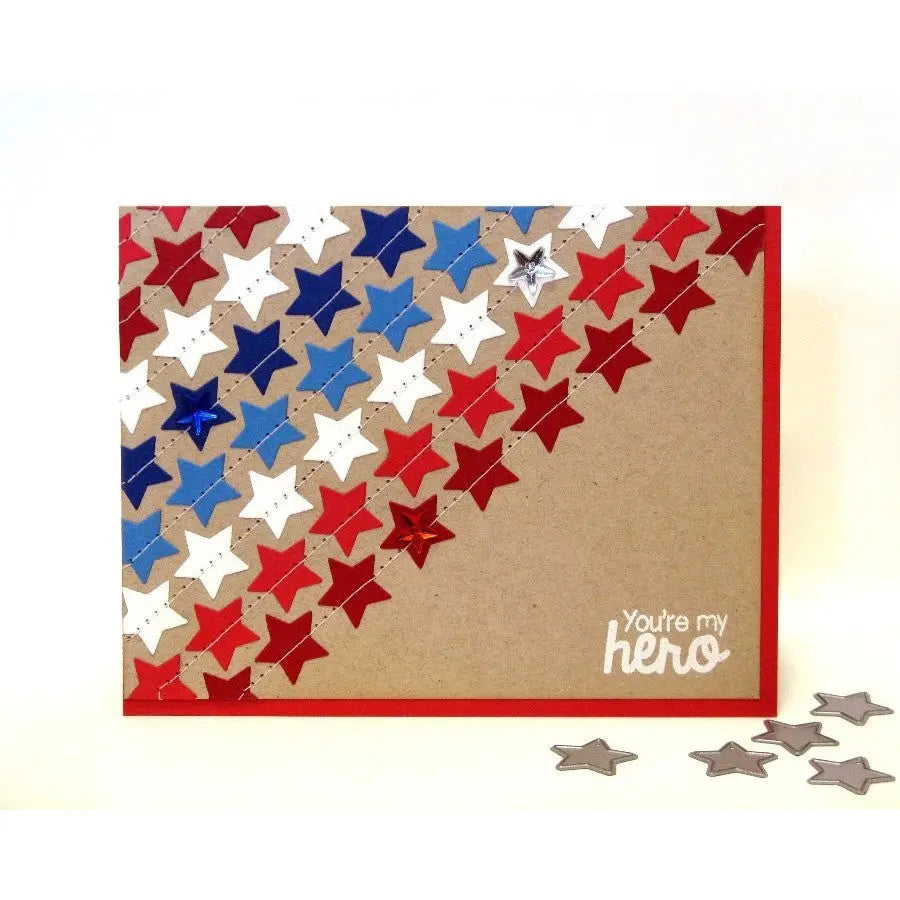 Sunny Studio Stamps Stars & Stripes You're My Hero Star Card