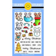 Sunny Studio Stamps Merry Mice Christmas Holiday Mouse 4x6 Photopolymer Clear Stamp Set