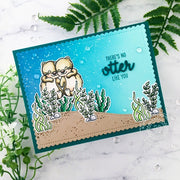 Sunny Studio There's No Otter Like You Sea Otters Under Water Scene Card (using My Otter Half 3x4 Clear Stamps)