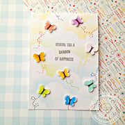 Sunny Studio Stamps Wishing You A Rainbow of Happiness Butterfly Card using Basic Mini Shape 2 Exclusive Metal Cutting Dies