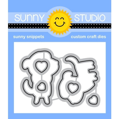 Sunny Studio Stamps Puppy Love Dog Valentine's Day Themed 6-piece Metal Cutting Dies Set SSDIE-321