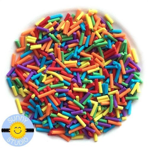 Sunny Studio Stamps Rainbow Sprinkles in Bright, Primary Colors --The perfect embellishment for Shaker Cards