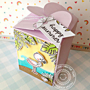 Sunny Studio Stamps Fabulous Flamingo Happy Summer Wrap Around Treat Box with Gift Tag