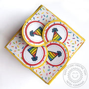 Sunny Studio Stamps Petal Closure Birthday Gift Box using Wrap Around Box Dies