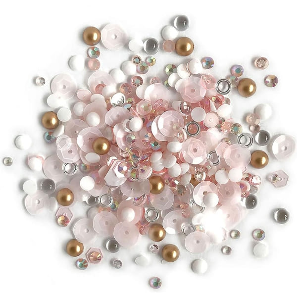 Shop Sunny Studio Stamps: Buttons Galore Coral Coast Sparkletz Sequins & Jewel Embellishment Mix