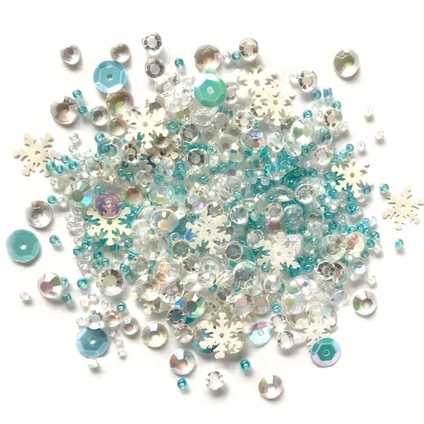 Shop Sunny Studio Stamps: Buttons Galore Snow Crystals Sparkletz Winter Snowflake Sequins & Jewel Embellishment