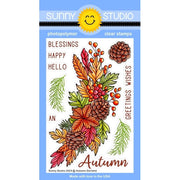 Sunny Studio Autumn Garland 4x6 Fall Leaves Clear Photopolymer Stamps