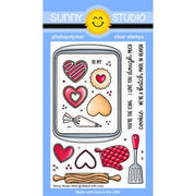 Sunny Studio Valentine's Day Baking Baked With Love 4x6 Clear Photopolymer Craft Stamps SSCL-396