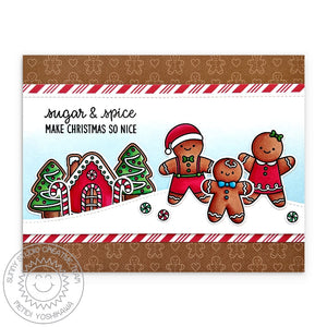 Sunny Studio Sugar & Spice Make Christmas So Nice Gingerbread Holiday Card (using Baking Spirits Bright 4x6 Clear Stamps)