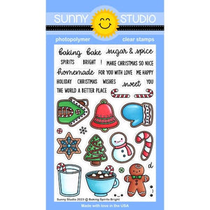 Sunny Studio Baking Spirits Bright Christmas Holiday Cookies 4x6 Clear Photopolymer Stamps Set SSCL-360