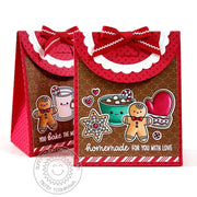 Sunny Studio Stamps Baked Gingerbread Cookies Christmas Holiday Baking Gift Bag using Sweet Treat Bag Metal Cutting Craft Die