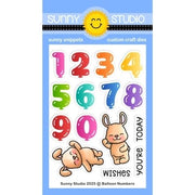 Sunny Studio Balloon Numbers 3x4 Clear Photopolymer Stamps for Stamping, Cardmaking, Scrapbooking, & Paper Crafts