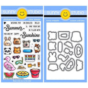 Sunny Studio Stamps Beach Buddies 4x6 Clear Photopolymer Stamps & Metal Cutting Craft Dies for Stamping SSCL-296