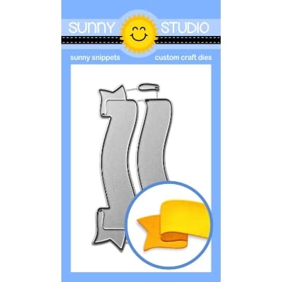 Sunny Studio Stamps Brilliant Banner 1 Curved Layered Metal Cutting Die SSDIE-351