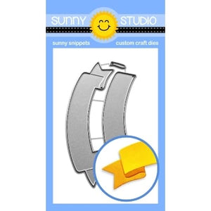 Sunny Studio Stamps Brilliant Banner 2 Curved Layered Metal Cutting Die SSDIE-352