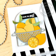 Sunny Studio Stamps Sending You're the Zest Lemons in Strainer Bowl Summer Card using Fresh Lemon Metal Cutting Craft Dies