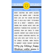 Sunny Studio Build-A-Greeting Holidays 4x6 Christmas Sentiments Clear Craft Stamps
