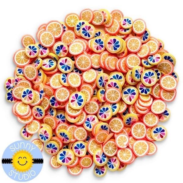 Sunny Studio Stamps Citrus Slice Confetti Clay Sprinkles Embellishments for Paper Crafts and Shaker Cards SSEMB-135