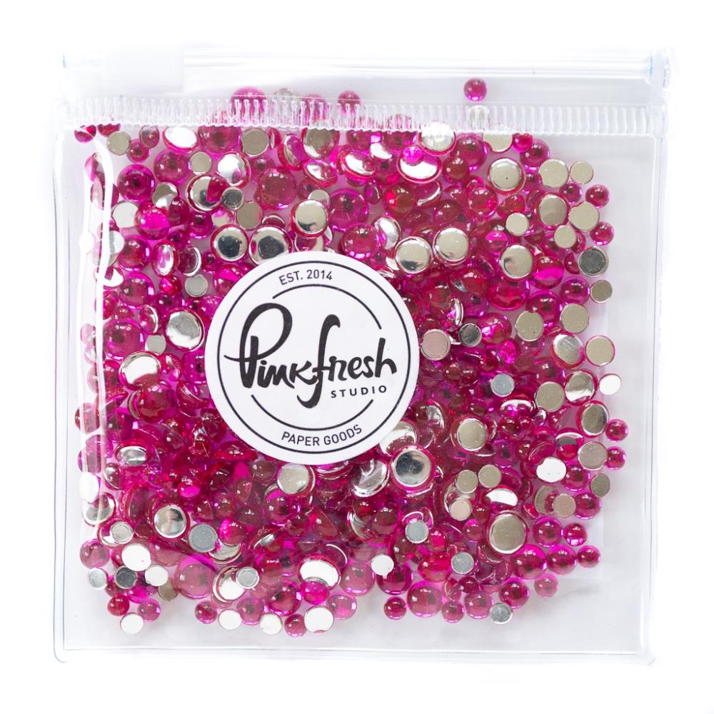 Shop Sunny Studio Stamps: PinkFresh Studio Clear Drops Magenta Embellishment Mix for Cardmaking, Scrapbooking & Paper Crafts