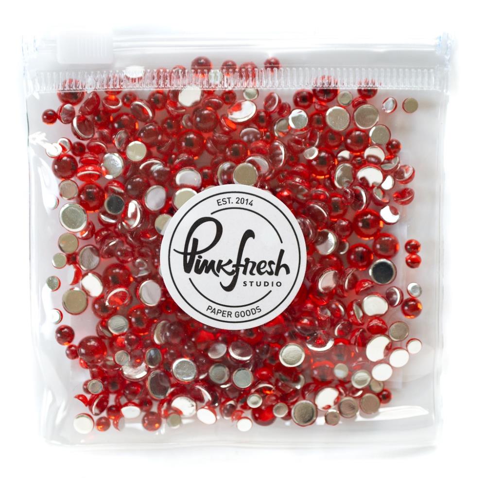 Shop Sunny Studio Stamps: PinkFresh Studio Clear Drops Scarlet Embellishment Mix for Cardmaking, Scrapbooking & Paper Crafts