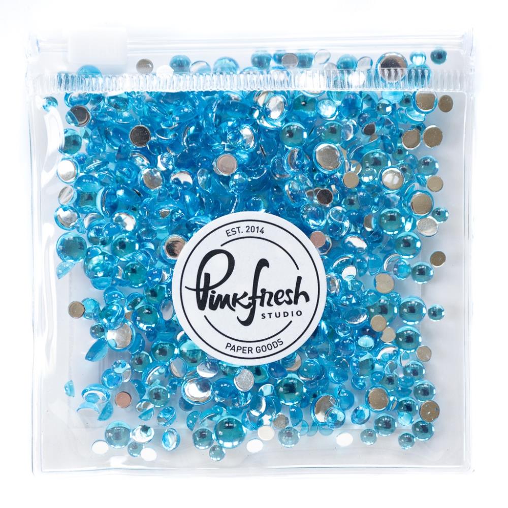 PinkFresh Studio Clear Drops: Turquoise Embellishment Mix for Cardmaking, Scrapbooking, and Paper Crafts