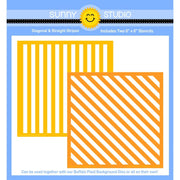 Sunny Studio Stamps Diagonal & Straight Stripes Stencils 2-piece 6x6 Striped Set