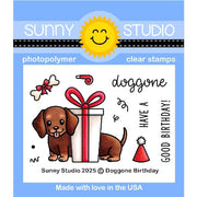 Sunny Studio Doggone Birthday 2x3 Mini Clear Photopolymer Stamps for Stamping, Cardmaking, Scrapbooking, & Paper Crafts